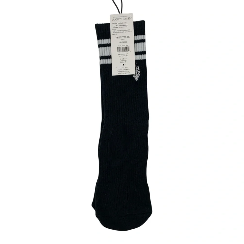 FP Movement Logo Stripe Tube Socks (Black) NWT